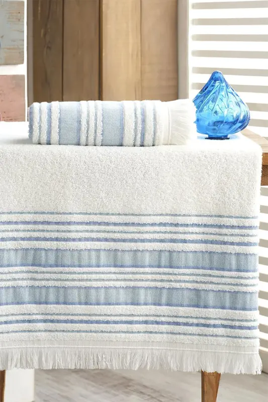 Blue Bath Towel Set 70x140 50x90 - 3