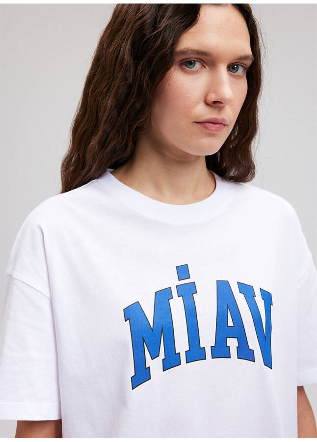 Blue Bicycle Collar White Women's T-Shirt M1612457-620-MIAV PRINTED T-SHIRT - 17