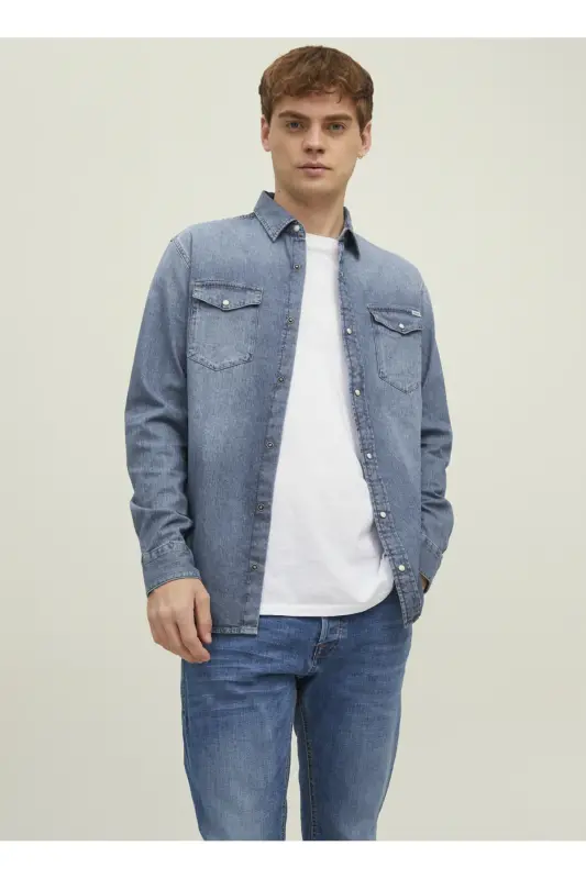 Blue checkered men's shirt from JJESHERIDAN SHIRT L/S NOOS. - 4
