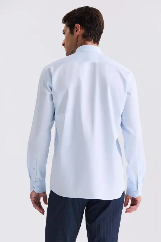 Blue Classic Fit 100% Cotton Shirt - 4