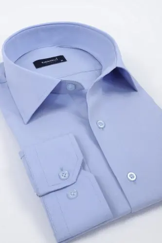 Blue Classic Shirt-Dark Blue - GENEL MARKALAR (1)