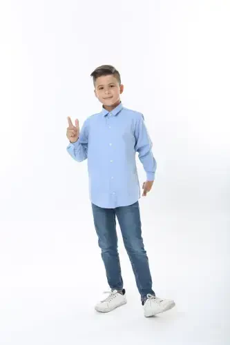 Blue Color Kids Shirt-blue - 3