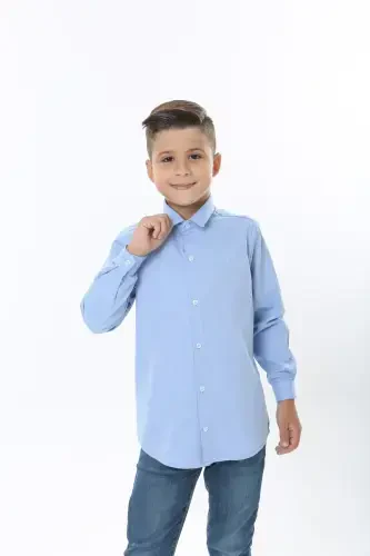Blue Color Kids Shirt-blue - 4