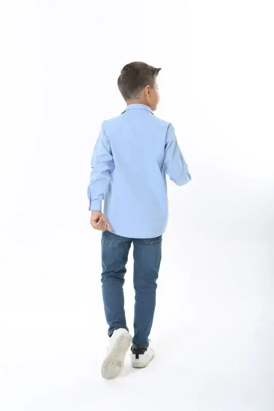 Blue Color Kids Shirt-blue - 7