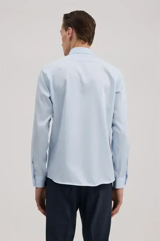 Blue Comfort Fit 100% Cotton Non-Iron Shirt - 3