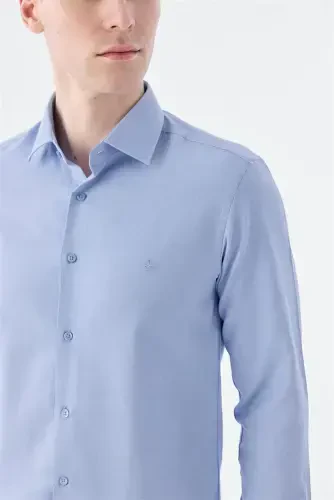 Blue Comfort Fit Cotton Easy-Iron Shirt - Modazone (1)