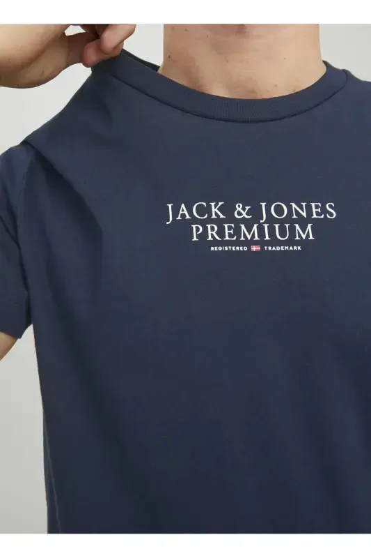 Blue crew neck men's t-shirt - 2