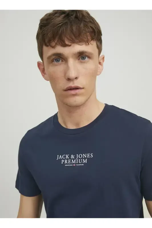 Blue crew neck men's t-shirt - 3