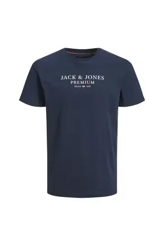 Blue crew neck men's t-shirt - 4