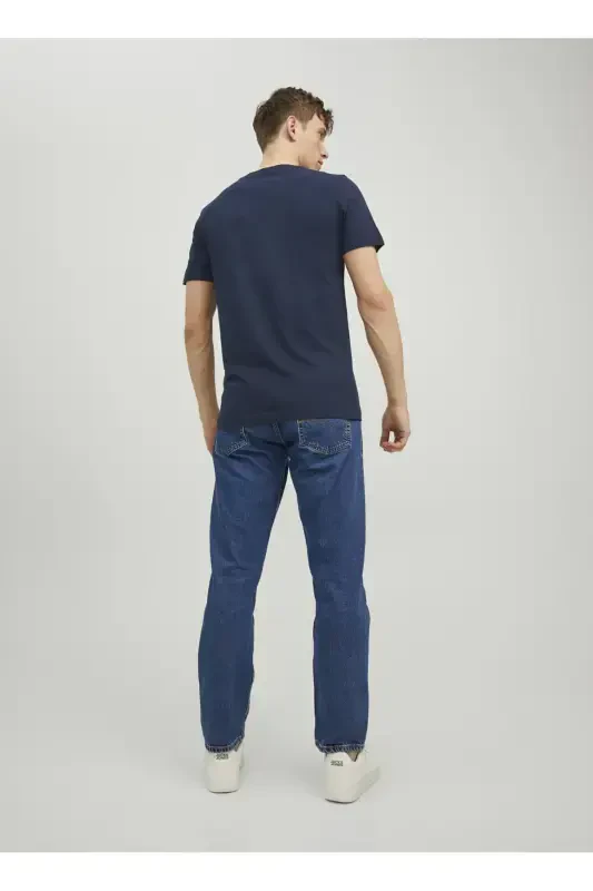 Blue crew neck men's t-shirt - 5