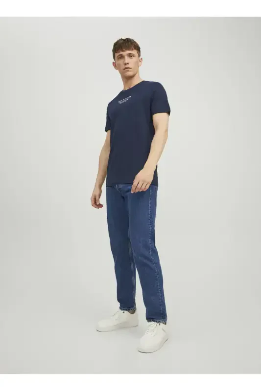 Blue crew neck men's t-shirt - 6