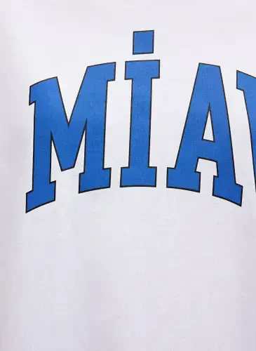 Blue Crew Neck White Women's T-Shirt M1612457-620-MIAV PRINTED T-SHIRT - 6