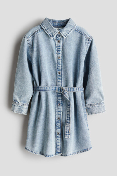 Blue denim shirt dress. - 3