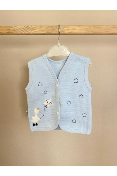 Blue detailed baby boy vest - 2