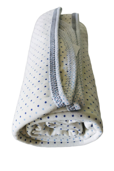 Blue Dotted Double Layer Cotton Swaddle Baby Blanket - ANNE DOKUNUŞU GIBI KUZUM BEBE (1)