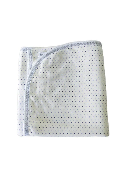 Blue Dotted Double Layer Cotton Swaddle Baby Blanket - Modazone