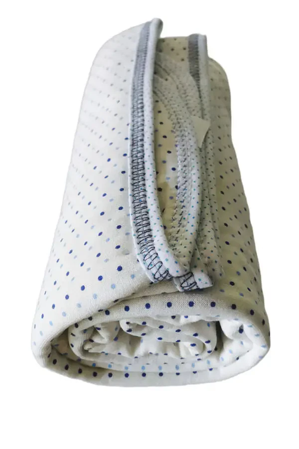 Blue Dotted Double Layer Cotton Swaddle Baby Blanket - 2