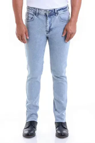 Blue Dynamic Fit Straight Cotton 5 Pocket Jeans-B. - 1