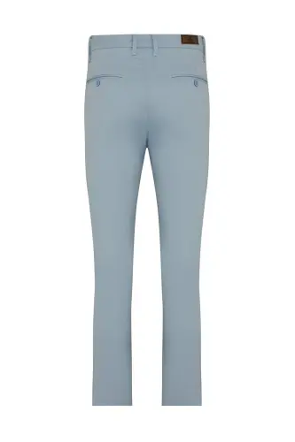 Blue Dynamic Fit Straight Leg Cotton Side Pocket Canvas Pants - 2