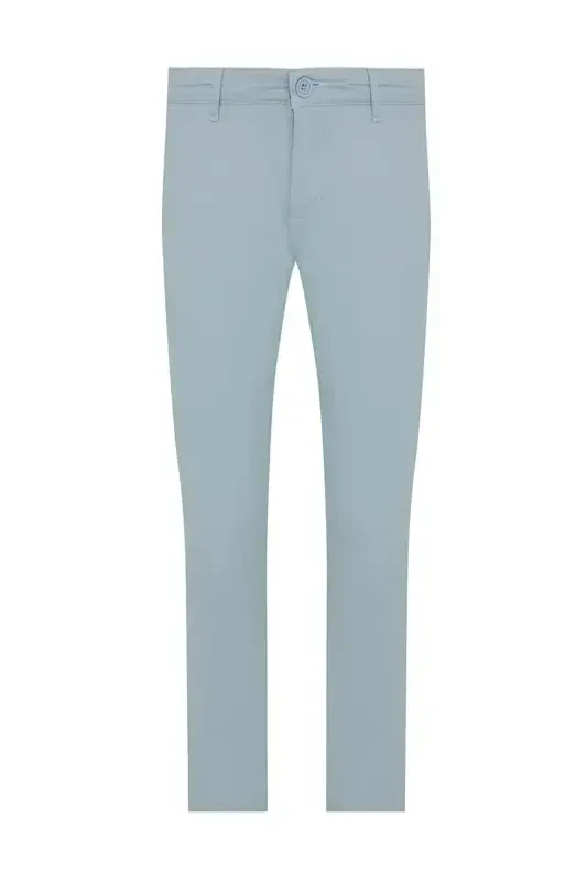 Blue Dynamic Fit Straight Leg Cotton Side Pocket Canvas Pants - 1