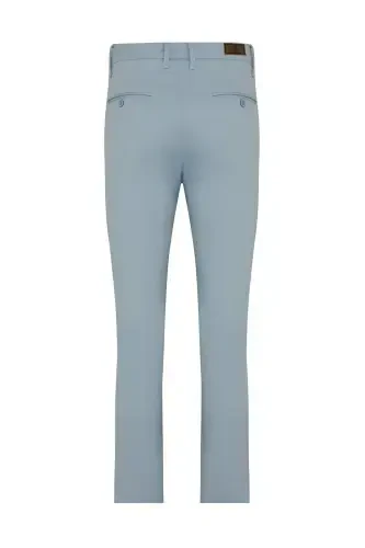 Blue Dynamic Fit Straight Leg Cotton Side Pocket Canvas Pants - HATEMOĞLU (1)
