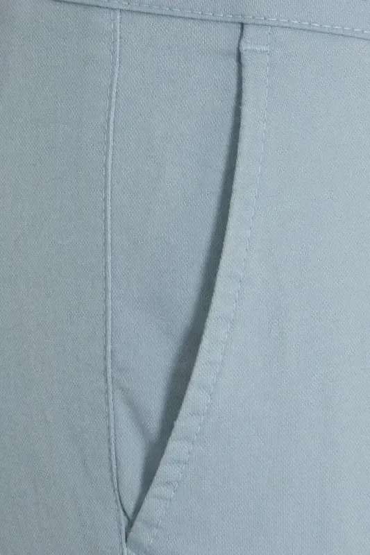 Blue Dynamic Fit Straight Leg Cotton Side Pocket Canvas Pants - 3