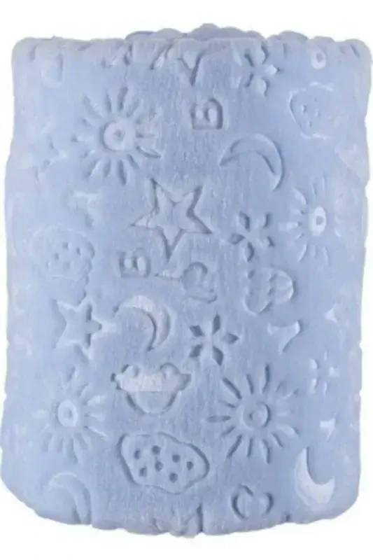 Blue Embossed Baby Blanket (PRODUCT IS SEASONAL AND THIN.)-blue - GENEL MARKALAR