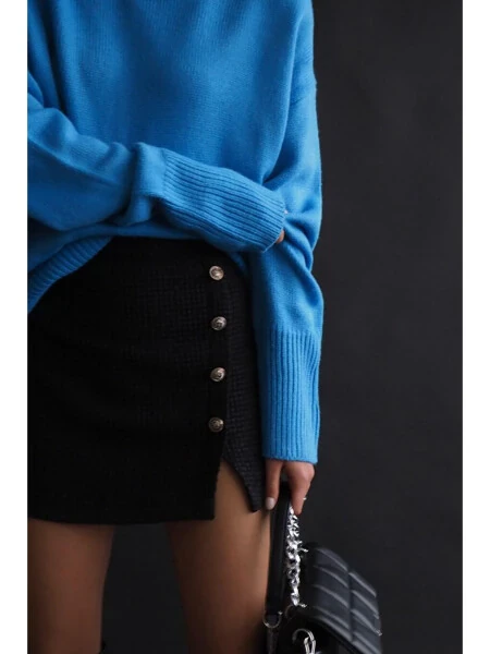 Blue Fisherman's Neck Sweater MG1252 - 7