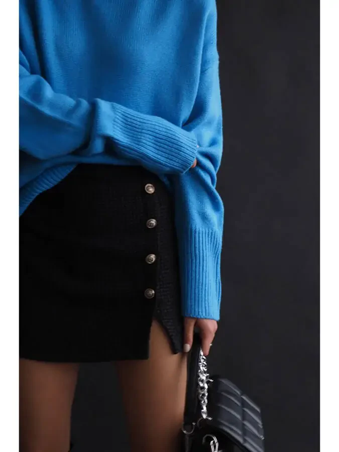 Blue Fisherman's Neck Sweater MG1252 - 8