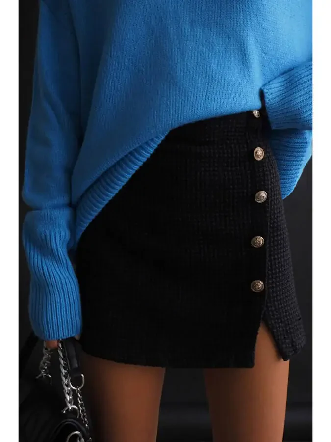 Blue Fisherman's Neck Sweater MG1252 - 2