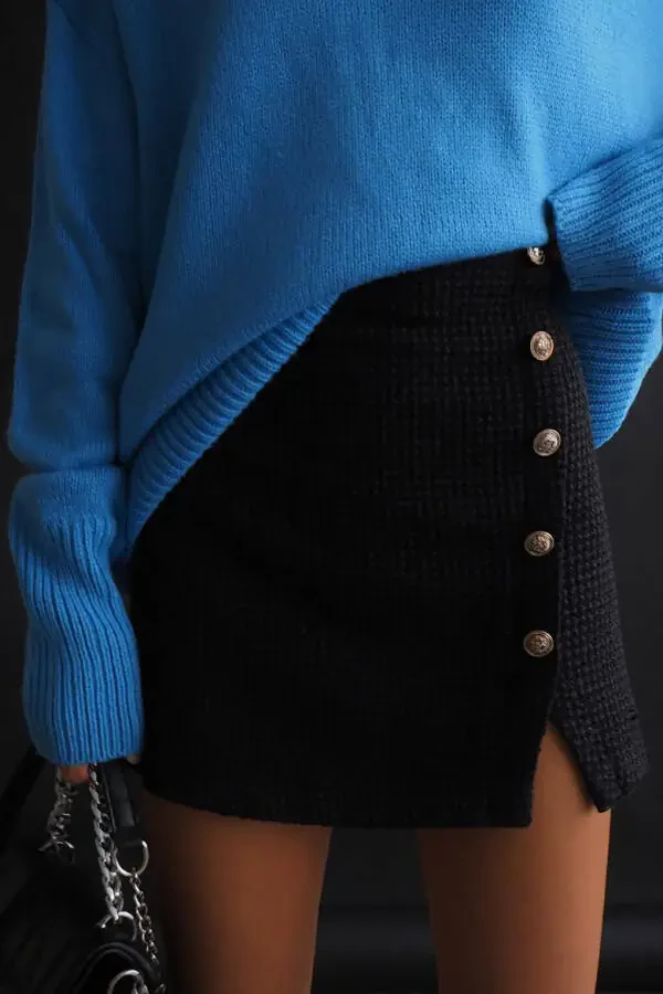 Blue Fisherman's Neck Sweater MG1252 - 10