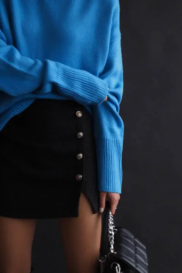 Blue Fisherman's Neck Sweater MG1252 - 12