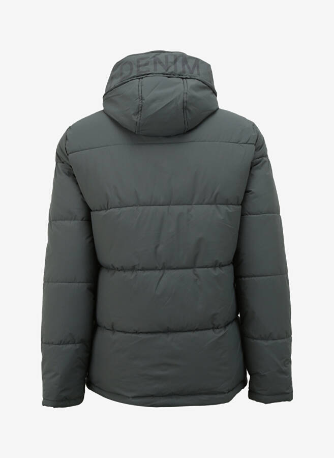 Blue green men's jacket with hood. - 7