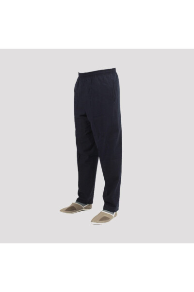 Blue Hajj & Umrah Suit For Men - Santuk Half Trouser - KANAVIÇE (1)