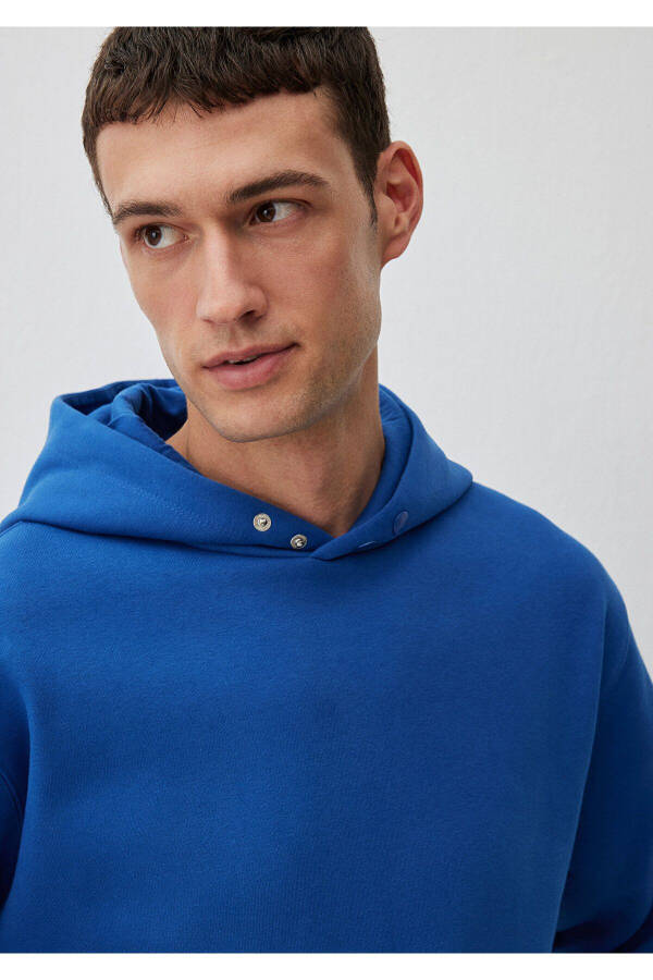 Blue Hooded Basic Sweatshirt 0S10190-70894 - 5