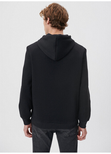 Blue hooded black men's sweatshirt - 16