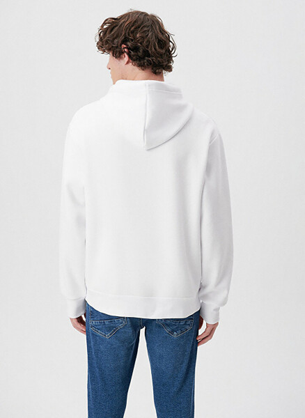 Blue Hooded White Men's Sweatshirt M0S10122-620-620_MİAV HOODED - 4