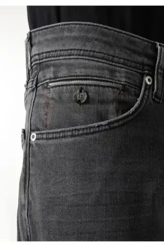 Blue, low-rise, straight leg, regular fit Karl pants for men. - 6