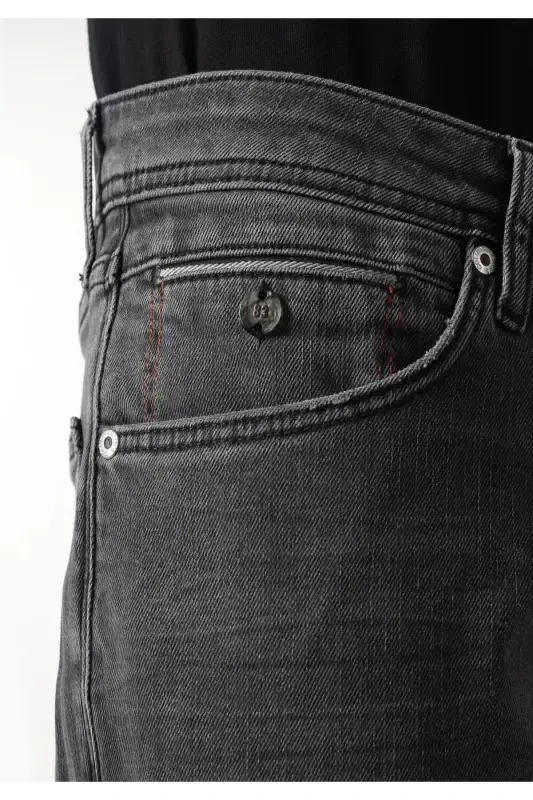 Blue, low-rise, straight leg, regular fit Karl pants for men. - 6