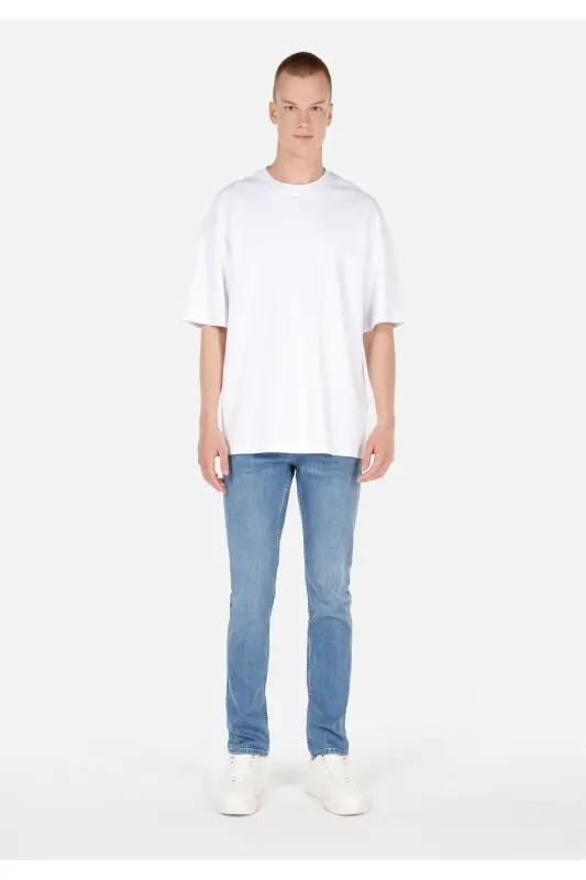 Blue, low waist, straight leg jean pants for men. - COLIN'S