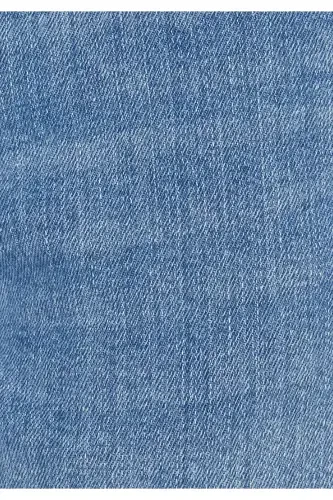 Blue, low waist, straight leg jean pants for men. - 7