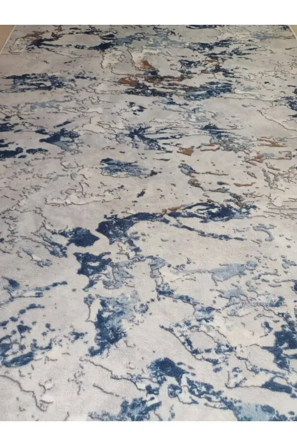 Blue Marble Pattern Washable Non-Slip Bottom Four Seasons Living Room Bathroom Balcony Youth Room Cut Runner - 2