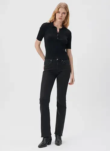 Blue Maria High Waist Bootcut Flare Dark Gray Women's Denim Pants M101225-80998 - 1