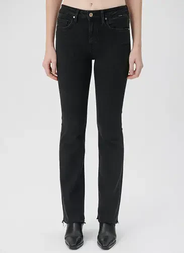 Blue Maria High Waist Bootcut Flare Dark Gray Women's Denim Pants M101225-80998 - 4