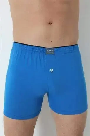 Blue Men's Interlock Terry Waist Boxer Briefs 6-Pack, 100% Cotton - 5