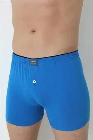 Blue Men's Interlock Terry Waist Boxer Briefs 6-Pack, 100% Cotton - 7