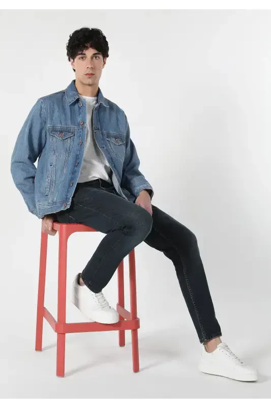 Blue men's jacket, code Cl1060828. - COLIN’S