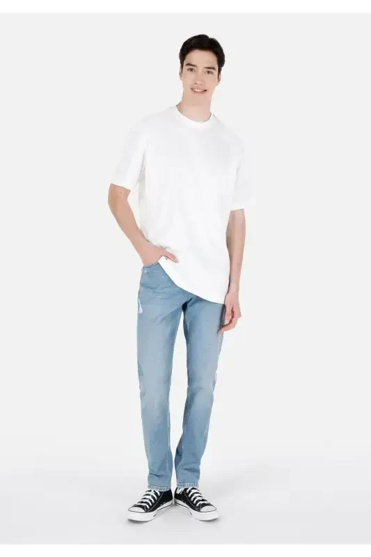 Blue men's pants - 1