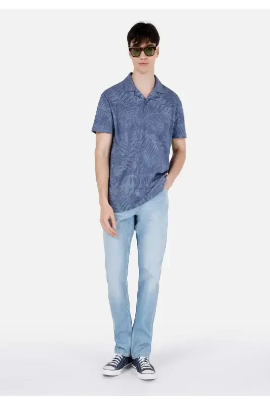 Blue men's pants - 1