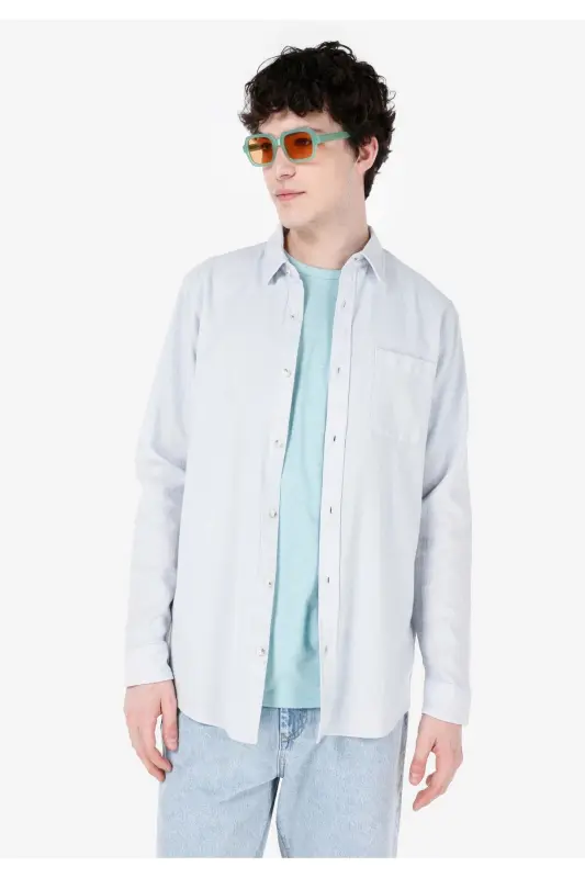 Blue men's shirt - 1